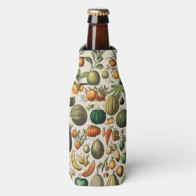 Enfriador De Botellas Ilustracion científico botánico de frutas (Frente de la botella)