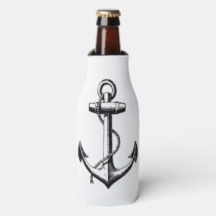 Enfriador De Botellas Ilustracion de ancla náutica vintage