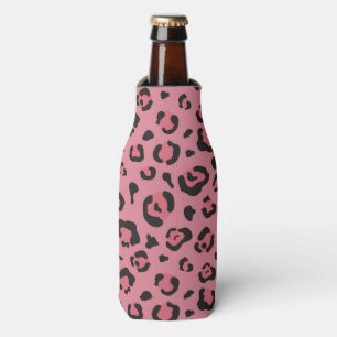 Enfriador De Botellas Ilustracion de animal rosa leopardo