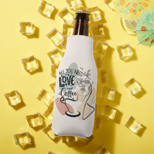 Enfriador De Botellas Ilustraciones estéticos, café Chica