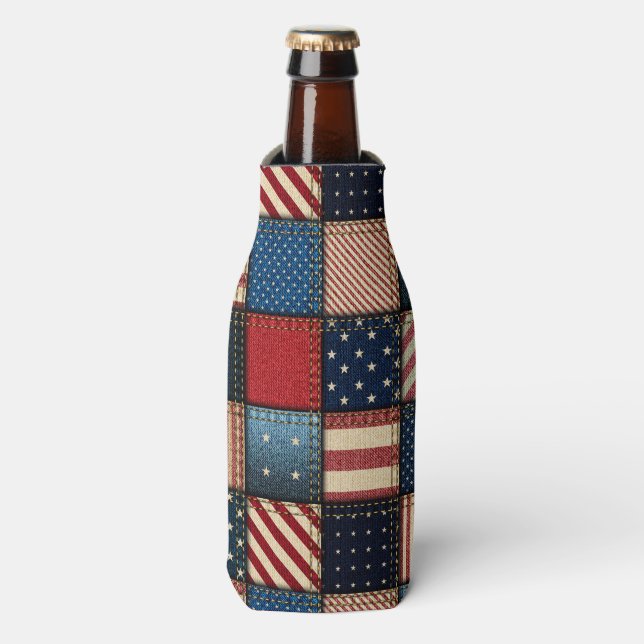 Enfriador De Botellas Imagen Patriótica Patriótica de la Americana (Frente de la botella)