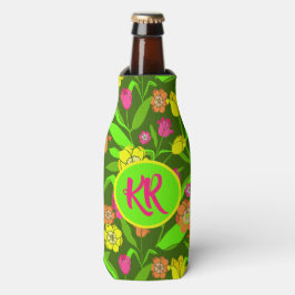 Enfriador De Botellas Impresión colorida de la flor de los tulipanes
