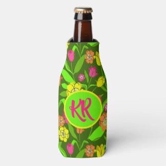 Enfriador De Botellas Impresión colorida de la flor de los tulipanes