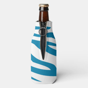 Enfriador De Botellas Impresión de cebra azul Aqua
