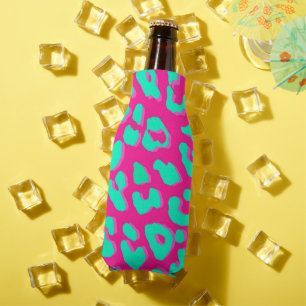Enfriador De Botellas Impresión de leopardo de impresión de tinta rosa