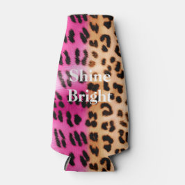 Enfriador De Botellas Impresión de Leopardo de Oro Rosa