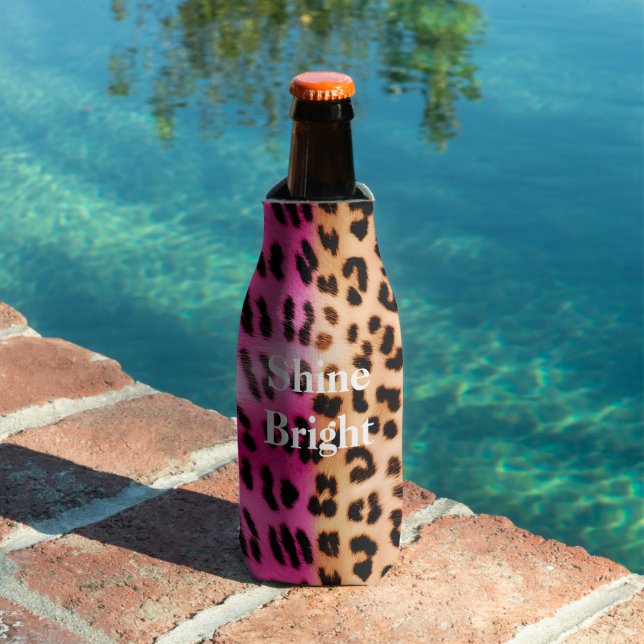 Enfriador De Botellas Impresión de Leopardo de Oro Rosa (Piscina in situ)
