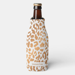 Enfriador De Botellas Impresión de Leopardo Dorado