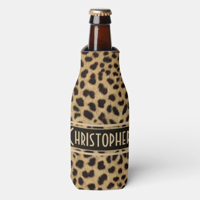 Enfriador De Botellas Impresión de piel localizada de leopardo (Frente de la botella)