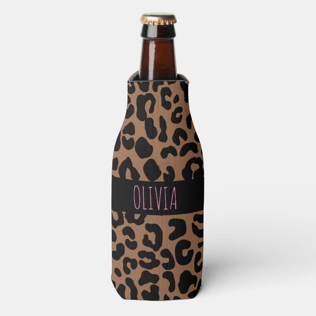 Enfriador De Botellas Impresión de piel localizada de leopardo (Frente de la botella)