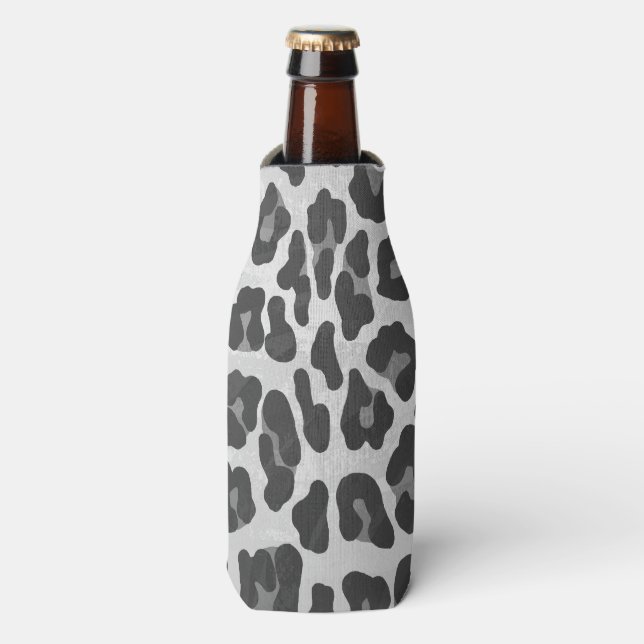 Enfriador De Botellas Impresión gris claro y gris claro de leopardo (Frente de la botella)