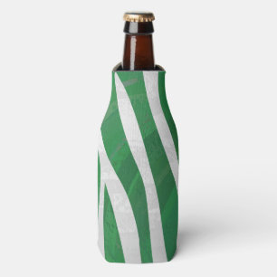 Enfriador De Botellas Impresión verde y blanca de cebra