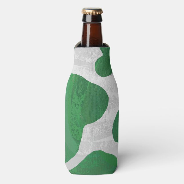 Enfriador De Botellas Impresión verde y blanca de vaca (Frente de la botella)