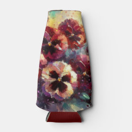 Enfriador De Botellas Impresionante pintura con flores de Maroon Pansies
