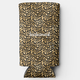 Enfriador De Botellas Imprimir Leopardo negro dorado