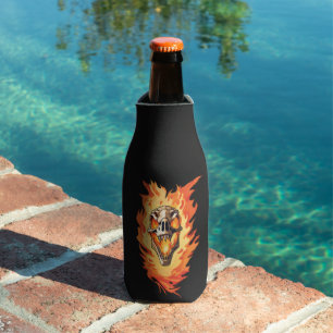 Enfriador De Botellas Incendio de cráneo retro de dinosaurio muerto quem