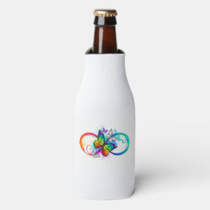 Enfriador De Botellas Infinidad brillante con la mariposa arcoiris
