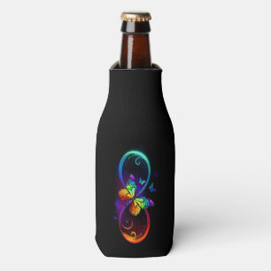 Enfriador De Botellas Infinidad vibrante con mariposa arco iris sobre ne