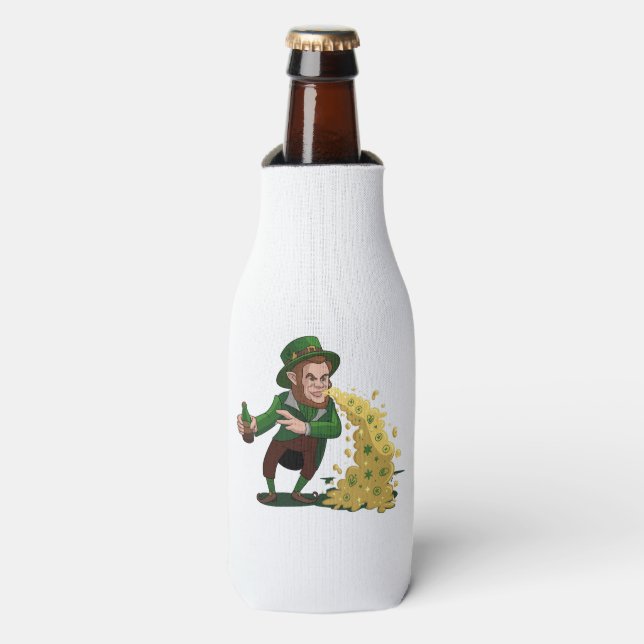 Enfriador De Botellas Irlandés Leprechaun Tossing Lucky Cookies Funny (Frente de la botella)