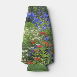 Enfriador De Botellas ¡Jardín colorido de la primavera! Azul de Larksp