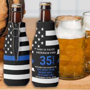 Enfriador De Botellas Jubilación De La Policía Años De Servicio Delgado