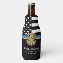 Enfriador De Botellas Jubilación de la policía en la línea azul delgada