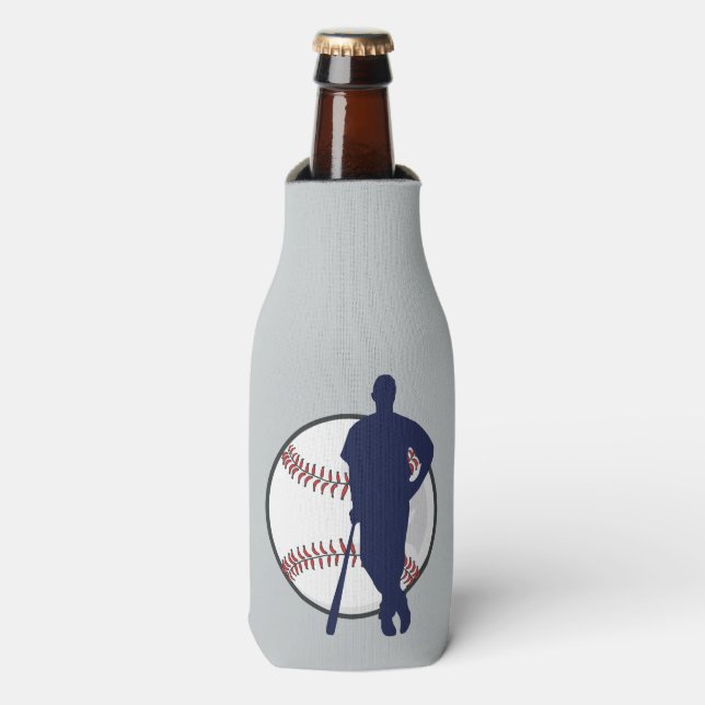 Enfriador De Botellas Jugador de béisbol personalizado (Frente de la botella)