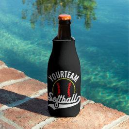 Enfriador De Botellas Jugador de equipo de Softball AÑADIR NOMBRE Liga P