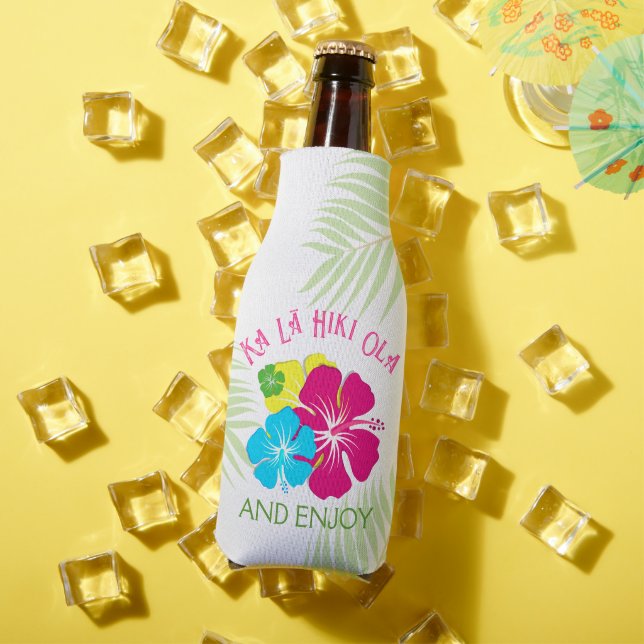 Enfriador De Botellas Ka Lā Hiki Ola Tropical Luau Party Favor (Verano in situ)