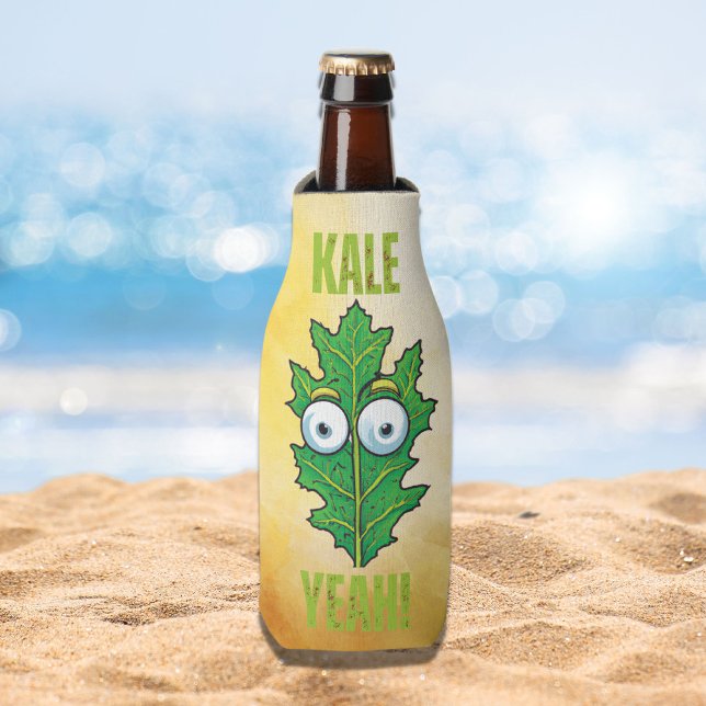 Enfriador De Botellas Kale Yeah Funny Veggie Pun Refrigerador de bebidas (Subido por el creador)