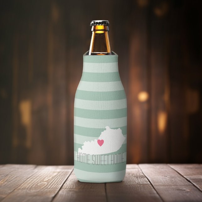 Enfriador De Botellas Kentucky Map Home State Love with Personalizado He (Personalized Bottle Cooler - Add Name or Custom Text for this Wedding or Anniversary Favor - Black)