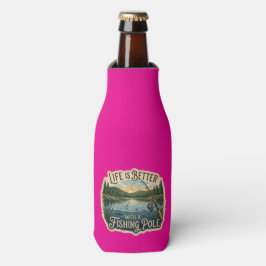 Enfriador De Botellas La vida es mejor con una caña de pescar