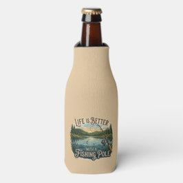 Enfriador De Botellas La vida es mejor con una caña de pescar