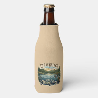 Enfriador De Botellas La vida es mejor con una caña de pescar