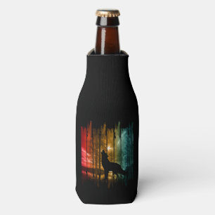 ENFRIADOR DE BOTELLAS LAGO ÁRBOLES LOBO AULLANDO