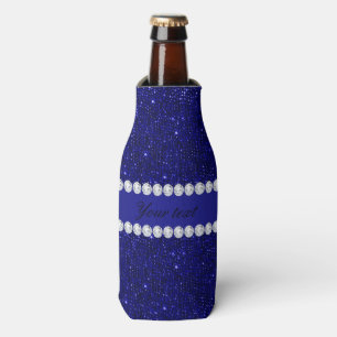 Enfriador De Botellas Lentejuelas con clase y diamantes de la marina de