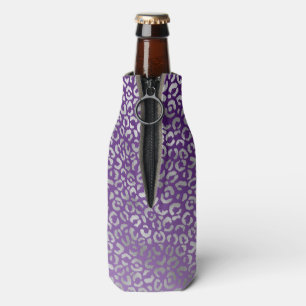 Enfriador De Botellas Leopardo plateado Imprimir morado