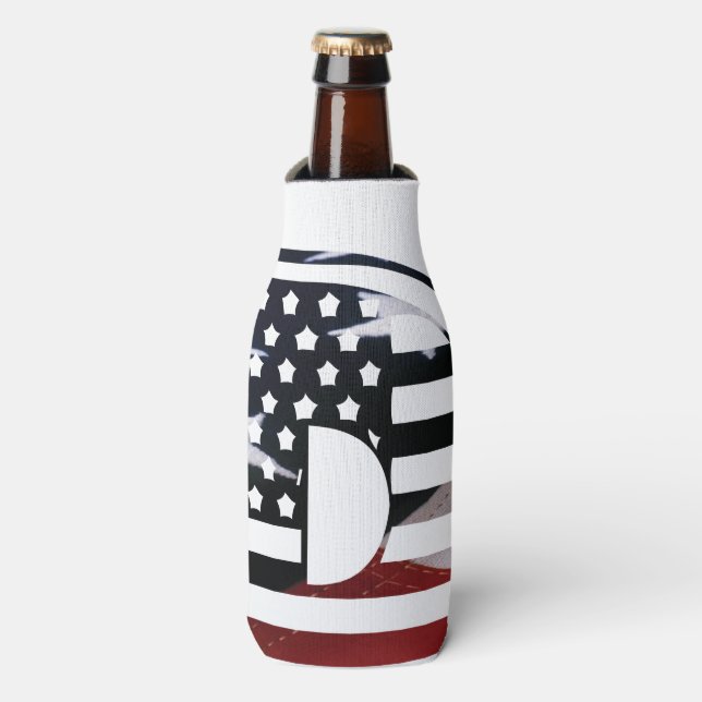 Enfriador De Botellas Letra D Monograma inicial USA (Frente de la botella)