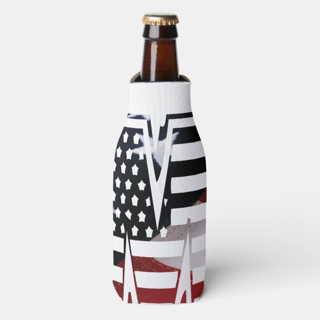 Enfriador De Botellas Letra M monograma inicial USA (Frente de la botella)