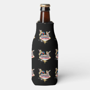 Enfriador De Botellas Letrero de Bienvenida a Las Vegas en Fondo Estrell
