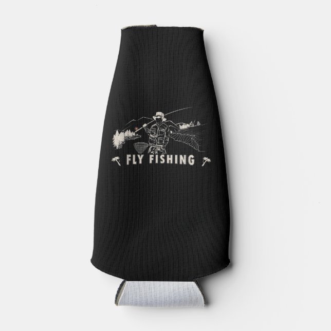 Enfriador De Botellas Línea de pescadores de trucha de rollo marrón (Anverso)