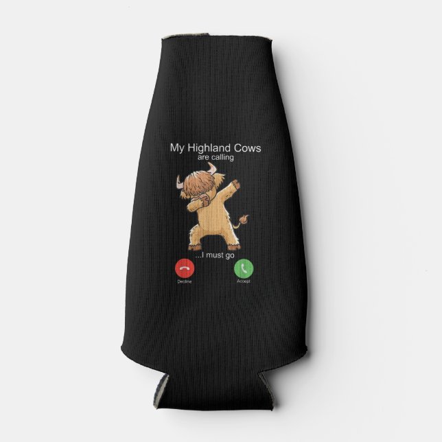 Enfriador De Botellas Llaman a vaca escocesa en altiplano (Anverso)