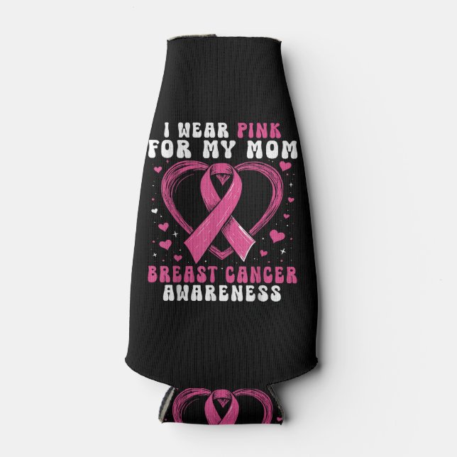 Enfriador De Botellas Llevo Rosado Por Mi Mamá Para Concienciar Sobre El (Anverso)