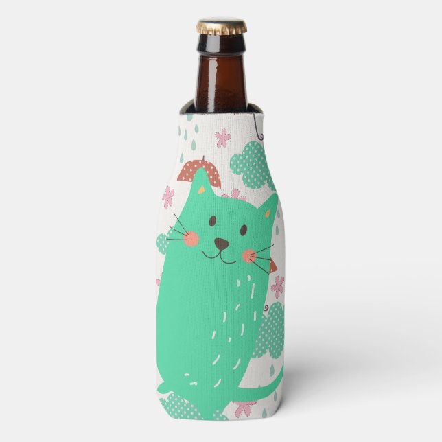 Enfriador De Botellas Lluvia de gatos (Frente de la botella)