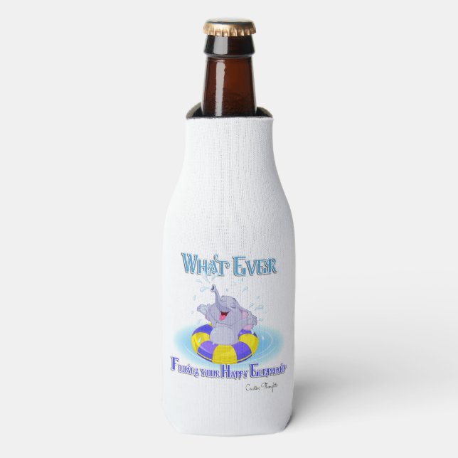 Enfriador De Botellas Lo que sea que flote tu elefante feliz (Frente de la botella)