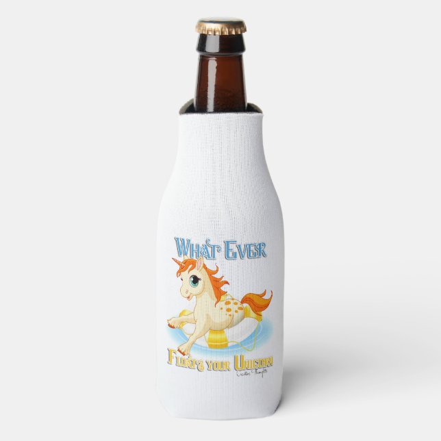 Enfriador De Botellas Lo que sea que flote tu unicornio (Frente de la botella)