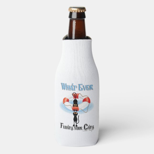 Enfriador De Botellas Lo que siempre flota tus gatos (Frente de la botella)