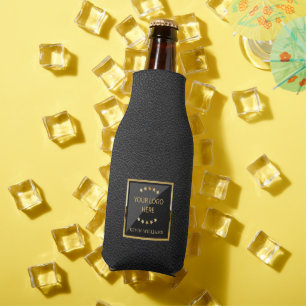 Enfriador De Botellas Logo de Black Business Faux Leather