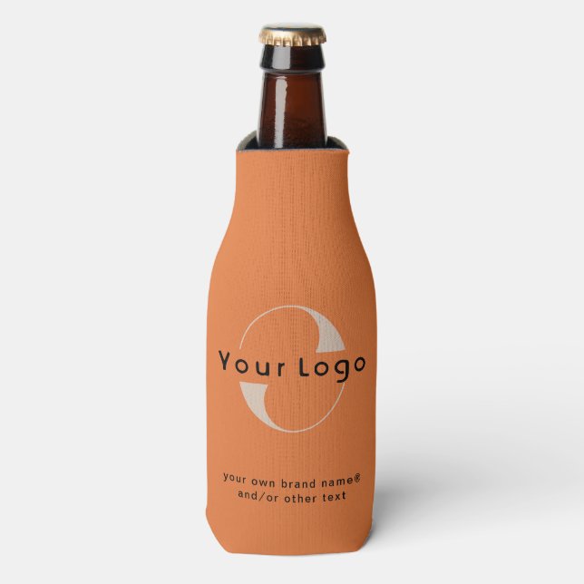 Enfriador De Botellas Logo sobre Naranja + Botella comercial de la Compa (Frente de la botella)