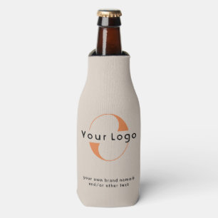 Enfriador De Botellas Logotipo de Light Tan + Black Text Company Busines